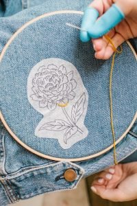 embroidered denim