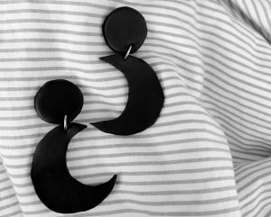 DIY Polymer Clay Earrings Crescent Shaped